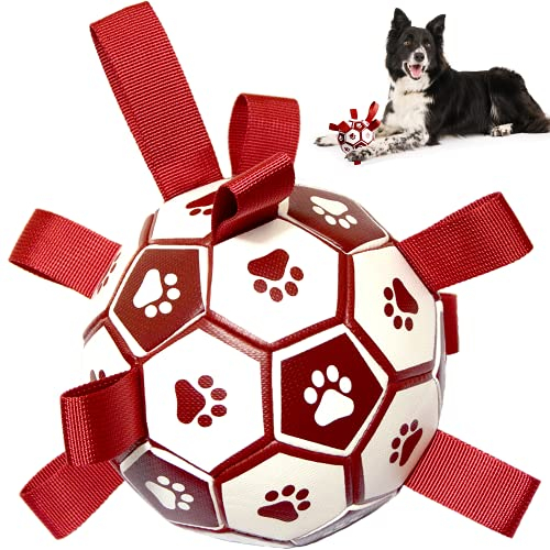 Juguetes para Perros: Juguetes interactivos de fútbol para Perros con lengüetas de Agarre, Pelotas duraderas para Perros de Razas pequeñas y Medianas Juguete acuático para Interiores y Exteriores
