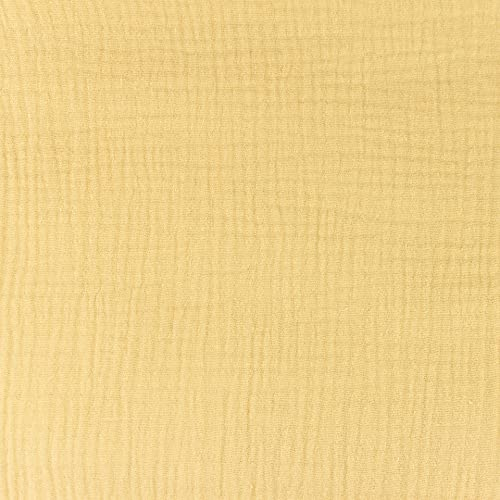 Organic-Musselin-KIM-100% Bio Baumwolle-50 cm Schritte-Meterware (Hell Gelb-3296)