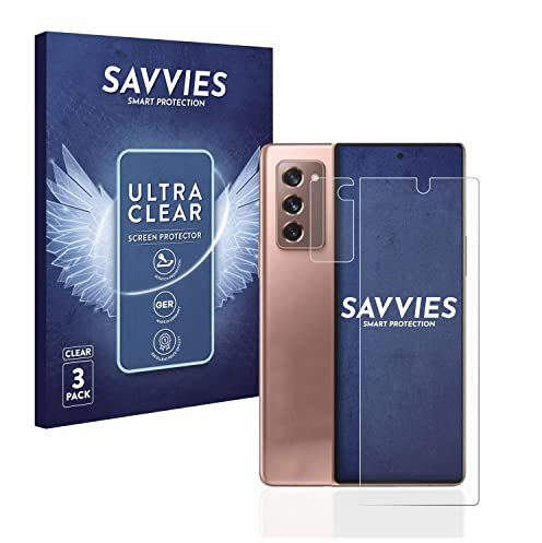 savvies Protection Ecran pour Samsung Galaxy Z Fold 2 5G (Avant+Caméra) (6 Pièces) - Film Protection Ultra Clair