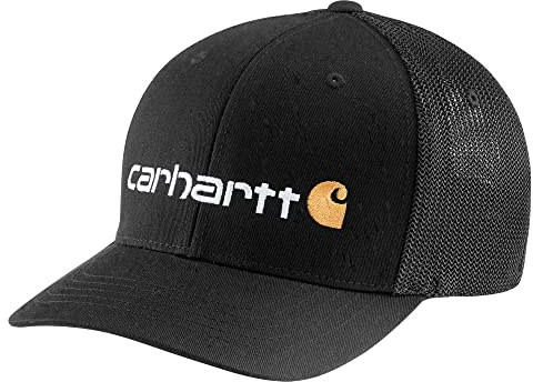 Carhartt Herren Rugged Flex Fitted Canvas Mesh-Back Logo Graphic Cap Baseballkappe, Schwarz, M/L