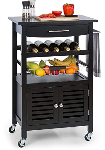 KLARSTEIN Carrello Cucina, Mobiletto Cucina, Carrello Cucina Salvaspazio, Carrello Portavivande, Mobile Cucina Salvaspazio, Carrello Cucina con Ruote e Cassetti, Carrellino Porta Microonde e Frutta