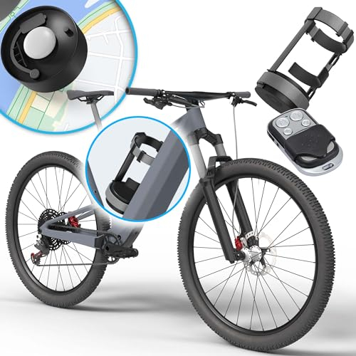 Parkwächter B1 Fahrrad Alarmanlage mit Flaschenhalter – AirTag Halterung, IP55 wasserdicht – Alarmanlage Fahrrad Diebstahlschutz – für E-Bike und Citybike – Grau
