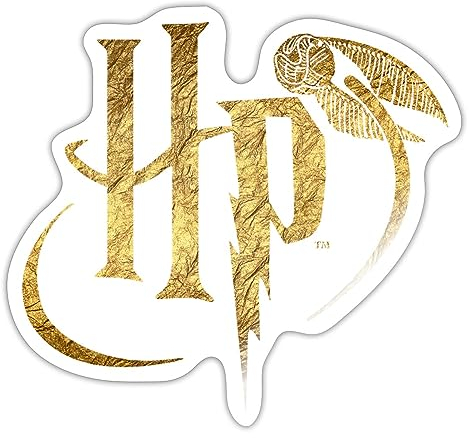 Spreadshirt Harry Potter HP Logo Sticker Aufkleber, 10 x 10 cm, Weiß glänzend