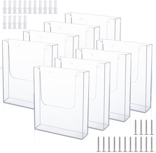 Ripeng Prospekthalter, Wandhalterung, 21,6 x 27,9 cm, transparenter Flyer-Halter, Acryl, Zeitschriftenhalter, Heft, Präsentationsständer, Kunststoff, für Post, Broschüren, Literaturhalter für
