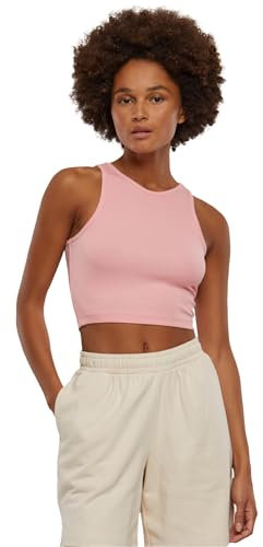 Urban Classics Women's Tb1498-ladies Cropped Rib Top Undershirt, Lemonade Pink, L