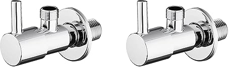 Ibergrif M22025-3/8 Llave de Escuadra, Válvula de Ángulo Acero Inoxidable, 1/2 X 3/8, Cromo (Paquete de 2)