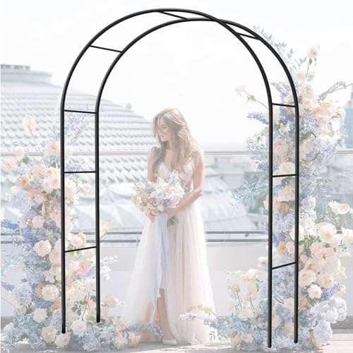 LIYI929GP Schwarz Weiß Grün Gartenbogen Rosenbogen Aus Metall, Breite 120cm 180cm 200cm 240cm, Torbogen Für Kletterrosen/Clematis Rosenspalier, Eingangstür Hochzeit Dekorationen Bogen, Freistehend