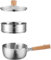 Stainless Steel Yukihira Pan, Japanese Ports Saucepan Nonstick Pot with Steamer& Wood Handle, Milk Pot Noodle Pot Or Ramen/Milk [Energy Class A] (Size : 22cm)
