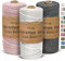 OurTop Premium Makramee Garn 3er Set, 3mm x 100m Macrame Cord Makramee Schnur Makramee Kordel, Garn für DIY Handwerk, Weben Dekoration, Hängepflanze Pflanze Aufhänger(Natur, Blush, Grau)