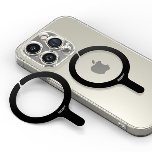 Magnetic Ring Sticker Metal Plate for Magsafe Premium Ultra-Thin Universal Conversion Adapter Kit for Phone Case,Wireless Charger, Car Mount, Wallet, Power Bank,2 Pack, Black, 0.5mm