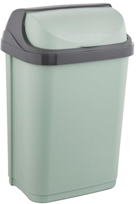 keeeper poubelle avec couvercle roulant, 10 l, 25,5 x 19 x 39 cm, Rasmus, Vert (Nordic Green)