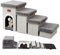 COZY KISS Escalier pour Chiots avec Rangement et Appartement, Marchepied Pliable pour Animaux Compagnie, Échelle pour Chien et Chat, pour Lit et Sofa, Jusqu'à 80kg, Gris (Gris, 33x89x45, 4)