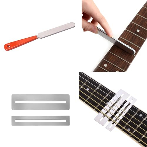 Lima per Tasti Chitarra,Lima per Chitarra,Protezione per Tastiera Chitarra,Chitarra Nut Files,Kit di Strumenti di Riparazione per Liutaio per Chitarra,Chitarra Accessori per Levigatura Tasti