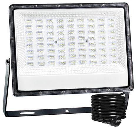 CREATESTAR LED Strahler Außen, 150W Baustrahler Außenstrahler 6500K Kaltweiß Scheinwerfer IP66 Wasserdicht, LED Fluter für Lager, Hof, Garten, Sportplatz, Garage, Parkplatz, 1 Stück