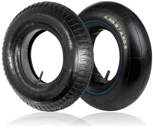 SPARES2GO Pneu de brouette (4.00-8 4.80-8, 35PSi) 9 + 2 chambres à air 4.00 x 8