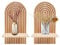 BlyeMichdi Wandregal Holz Boho Wanddeko, 2 Stück Boho Holz Regenbogen, Moderne Wandregal Wand Deko Kinderzimmer Wand Regale Klein Pflanzregal für Wohnzimmer Schlafzimmer (Natur)