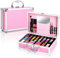 YBUETE Beginner Makeup Kit for Teen,Makeup Gift Set for Girl Women,Beginner Makeup Kit with Cosmetic Train Case Included 32 Colors Eyeshadow Blusher Contour Lip Gloss Lip Liner Mascara Eyeliner Mirror