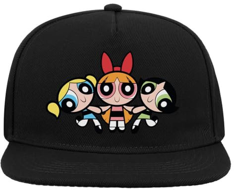 KarolioZonas Cute Girl Trio 5 Panel Snapback Flat Visor Baseball Hat Black, Schwarz , Einheitsgröße