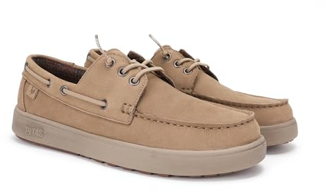 PITAS | DAIKI Leather | Mocasines Hombre | Náuticos Invierno | Beige 44