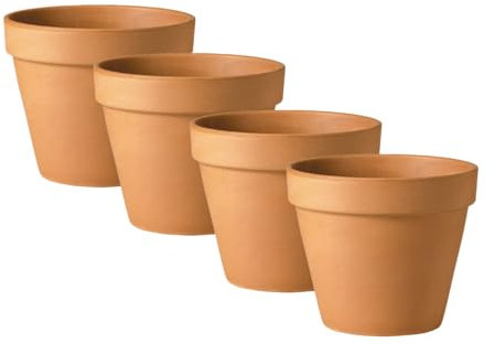 Plant Avenue APTA Verona 23cm Terracotta Pots (Set of 4) - Classic Indoor & Outdoor Decor