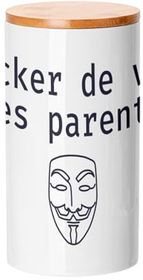 Fabulous Keramiktopf mit Deckel Bambus - Hacker des Lebens der Eltern - 887 ml (30 oz) - Utensilientopf