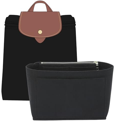 Doxo Rucksack-Organizer-Einsatz, kompatibel mit Longchamp Le Pliage Tasche und mehr (22,9 cm L x 8,1 cm B x 17 cm H, schwarz)