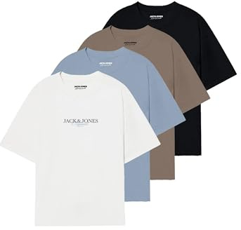 JACK & JONES 4er Pack Herren Shirts Kurzarmshirts T-Shirts Crew Neck JORBILLYBURG