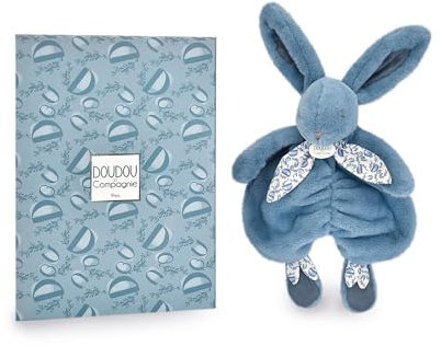 Lapin DOUDOU : Doudou lapin Bleu 29 cm - Doudou et Compagnie