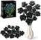 Kit de ramo de bloques de construcción de rosas negras, elegante juego de modelo de rosas artificiales, regalo romántico de decoración del hogar para el día de San Valentín, día de la madre