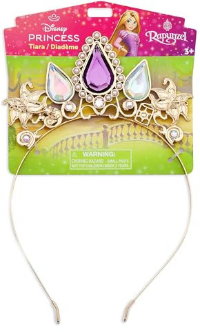 Disney Store Official - Rapunzel - Neu verföhnt - Diadem für Kinder - Kostüm-Accessoire mit goldfarbener Oberfläche, Rapunzel-Glockenblumen und lilafarbenen Strasssteinen