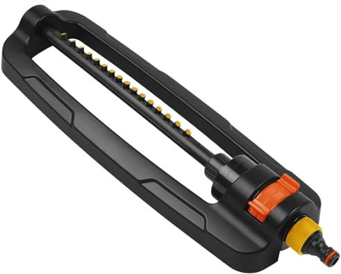GARDENIX Precision Garden Oscillating Bar Sprinkler with Adjustable Range and Quick-Connect Hose System - 16 Jet Nozzles - Watering for Garden Lawn Grass