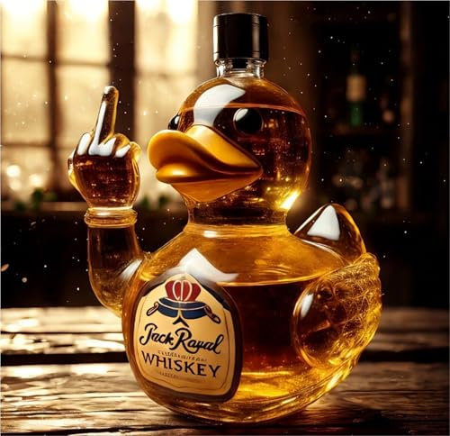 Xuanning Store Carafe À Liqueur, Verre À Whisky Personnalisé, Carafe À Whisky, Tête de Loup, Hibou, Canard, Tortue, Aigle, Bouledogue et Autres Animaux Comme Prototypes Créatifs(Duck 300ml)