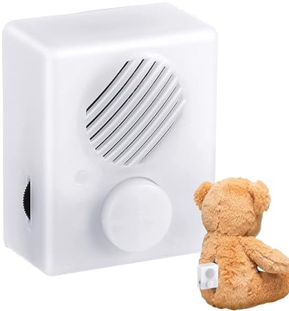 Petit enregistreur Vocal - Générateur de Son de Jouet en Peluche avec Fonction USB | Bouton enregistrable de 360 ​​Secondes | Boîte d'enregistrement Blanche pour Les poupées pour, oreillers, j