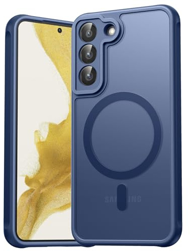 EASDNB für Samsung Galaxy S22 Hülle für Magsafe, Magnetisch Handyhülle für Samsung S22 Hülle, Kameraschutz Stoßfeste Kratzfeste Durchscheinende Schutzhülle für Galaxy S22 Case, Blau