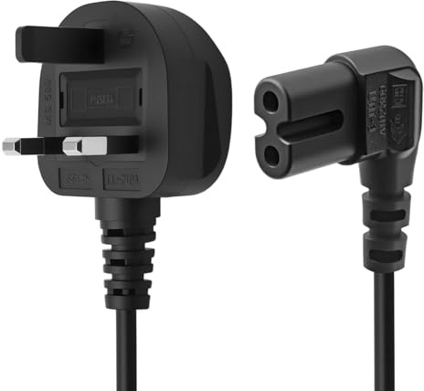 3M Power Cable for Samsumg TV,2 Pin Right Angle Power Lead Wire Electrical Cord,90 Degree Figure 8 C7 Replacement Mains Power Cord UK Compatible with Samsung/Lg/Sony/Panasonic/Hisense/Sharp/PS4/PS5