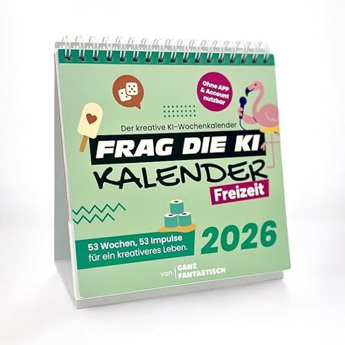 Frag die KI Kalender - Freizeit KI AI Künstliche Intelligenz Tischkalender 2026 Kalender Geschenk