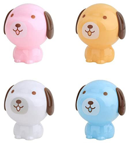 Anspitzer Niedlichen Cartoon Hund Doppelloch Anspitzer für Kinder Manuelle Mechanische Anspitzer 2 Stücke Zufällige Farbe Umweltfreundlich und Praktisch Nützlich und attraktiv