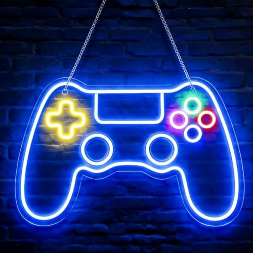 Lampe LED néon pour gamer, Enseigne lumineuse néon gaming, Décoration gamer, Lumière néon LED, Connexion USB avec variateur, Lampe murale pour gamer, Accessoires de jeu, Chambre, Bar, Fête