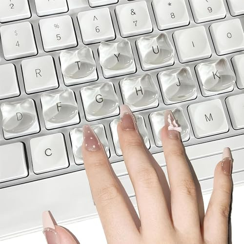 PC Tastaturaufkleber Für Lange Nägel, 24 Stück Erhabene Und Transparente Katzenkopfform Keyboard Nagelblasen, Transparente Tastenabdeckungen Für PC/Laptop/Desktop/Taschenrechner