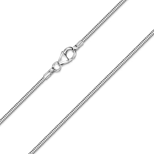 Materia Damen Schlangenkette Silber 925 Halskette 1,2mm rhodiniert K22-55 cm