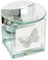 Hestia Oil Wax Tart Burner with Glitter Butterfly Design, 10 cm, Glass