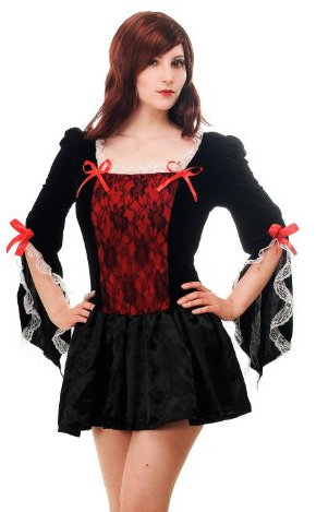 dressmeup Dress ME UP - Costume Dame Robe Courte & Sexy Baroque Gothic Lolita Cosplay Contes Pirate L070 Taille 36/ S