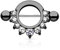 Piercingfaktor Brustpiercing Schild mit Kristalle - Anthrazit
