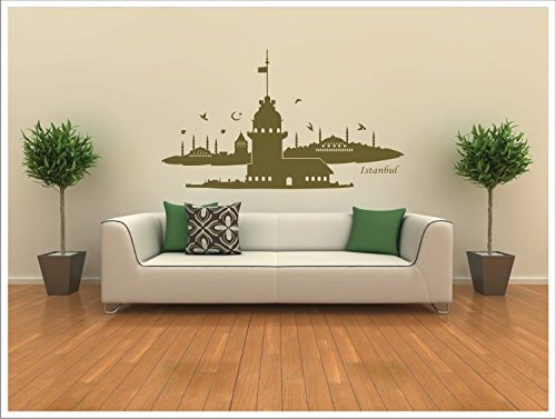 Alternatif - Wandtattoo KIZ KULESI Islam Allah Bismillah Osmanli Türkiye Istanbul KIZ KULESI-1 (200 cm x 120 cm, Gold)