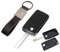 KASER Coque Clé Télécommande Plip 3 Boutons Citroen C1 C2 C3 C4 C5 (no Battery Place) avec Porte-Clés en Cuir