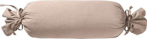 Erwin Müller Nackenrollenbezug Single-Jersey Murnau - Taupe Größe 40x15 cm Ø - bügelfrei, strapazierstark, elastisch, mit Bindeband