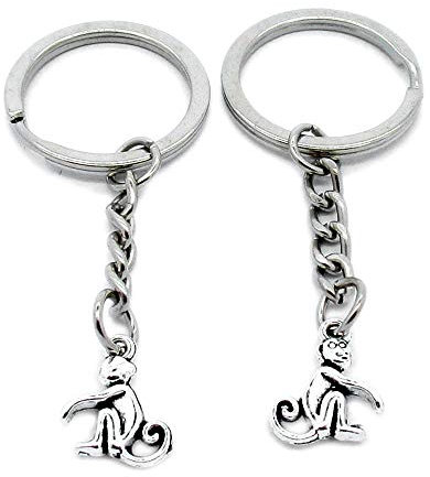 AA4615 Schlüsselanhänger, antiker Silberton, mit Affen-Anhänger silberfarben antik-optik
