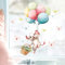 Wandtattoo Loft Fensterbilder Frühling Maus mit Ballons Motiv – A2 Bogen, Wiederverwendbar – Frühlingsdeko Fenster, Frühlingsbild Fenster, Fensterdeko Frühling, Fensterfolie Frühling Selbstklebend