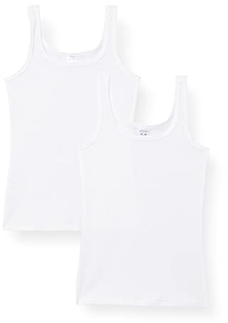 Schiesser Mädchen 2 Pack Unterwäsche Unterhemd Bio Baumwolle Multipack - 95/5 Organic Cotton - Größe 140 bis 176, Weiss_173528, 176