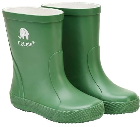 CELAVI Basic Wellies-solid Gummistiefel, Green, 29 EU